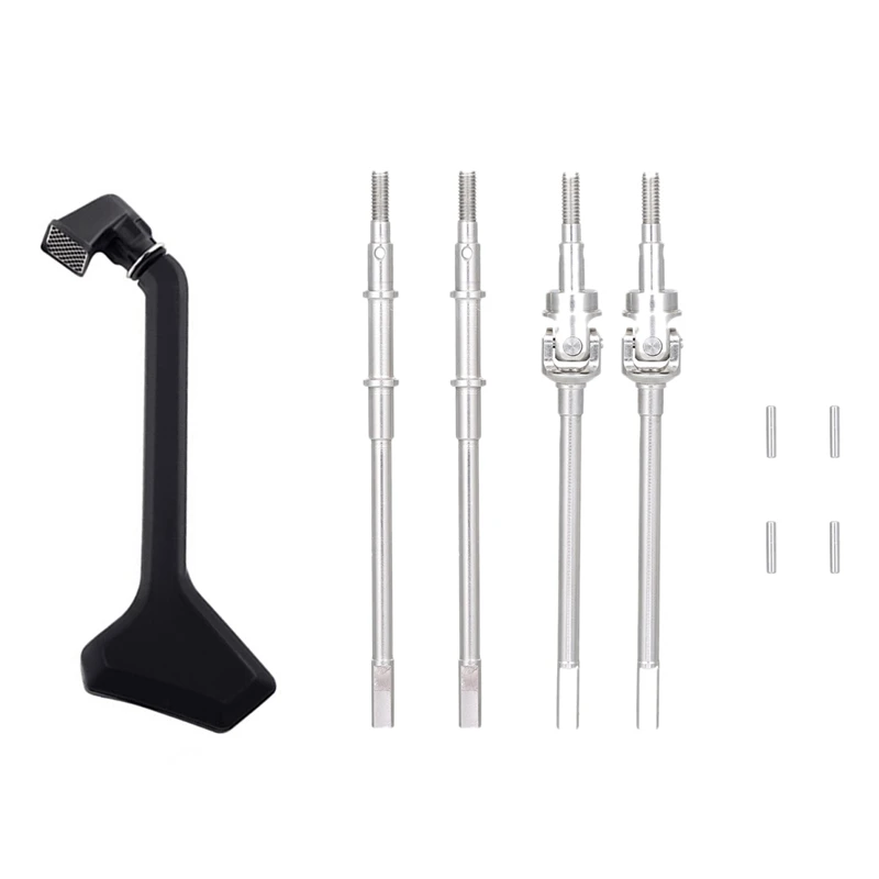 

2 Set RC Car Part: 1 Pcs RC Car 1:10 Scale Black Rubber Snorkel & 1 Set Stainless Steel Front Rear Drive Shaft