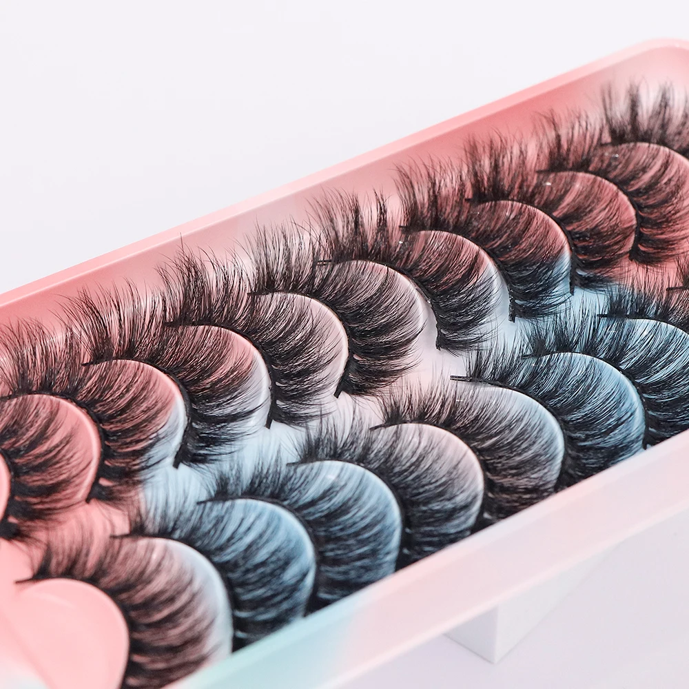 

False Eyelashes 10 Pairs 3D Faux Mink Lashes Volume Long Natural Soft Cross Eyelash Extension Supplies Female Makeup Wholesales