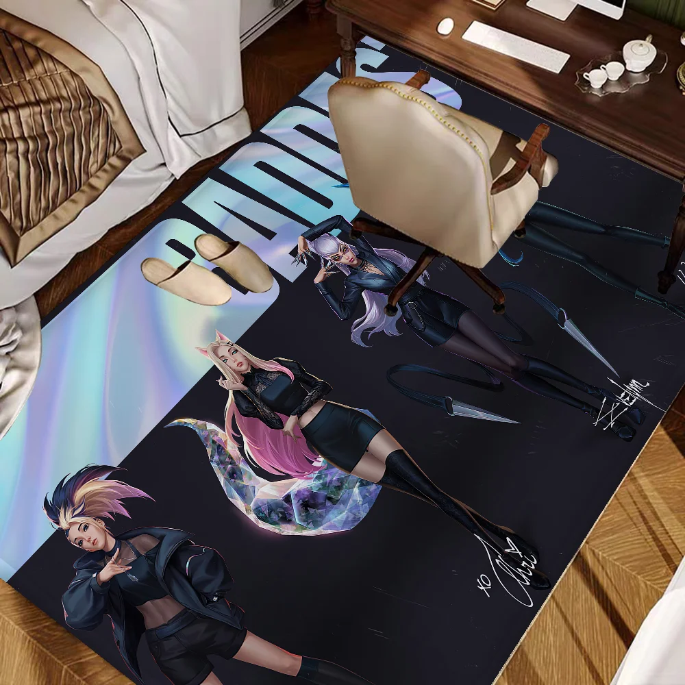 L-LOL-KDA Kaisa Ahri Akali напольный ковер противоскользящий впитывающий воду длинная