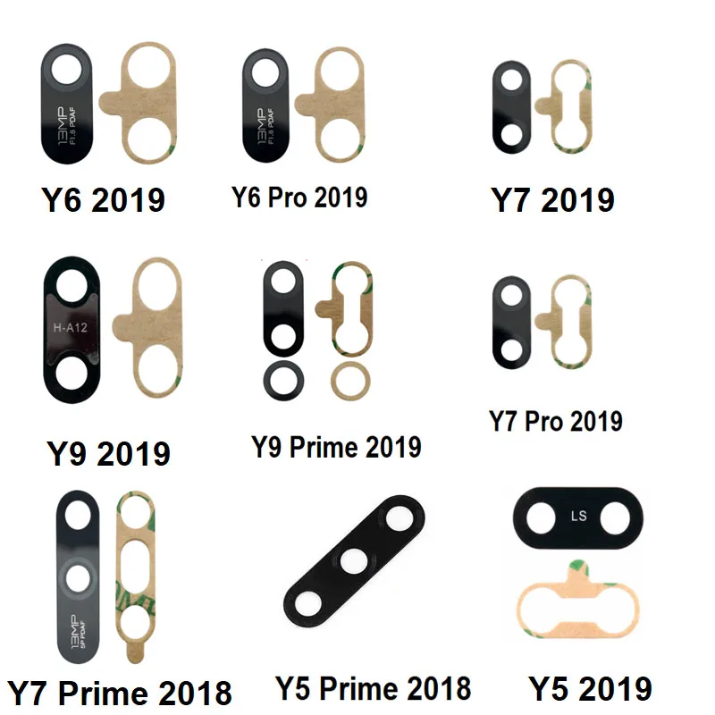 2 шт. новые задние линзы для камеры заднее стекло Huawei Y5 Y6 Y7 Y8 Y9 Prime Pro 2017 2018 2019 с