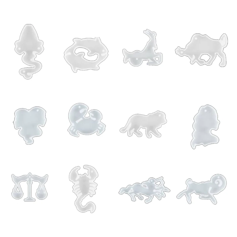 

Twelve Constellations Resin Molds Constellation Keychain Pendant Moulds Epoxy Resin Silicone Mold for DIY Jewelry Making