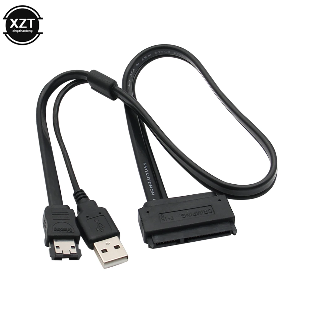 Высококачественный жесткий диск 0 5 м 12 В SATA 22PIN для ESATA Data USB 2 в 1 Кабель-адаптер с