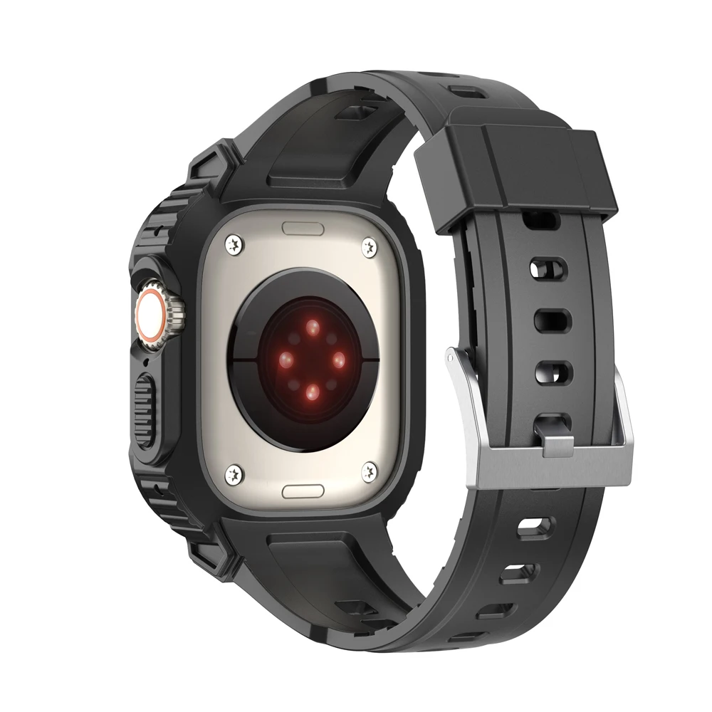 Case Strap For Apple Watch Ultra Series 7 8 41mm 45 mm SiliconeSmartwatch Band For Apple Watch Band se 5 6 40mm 44mm Bracelet