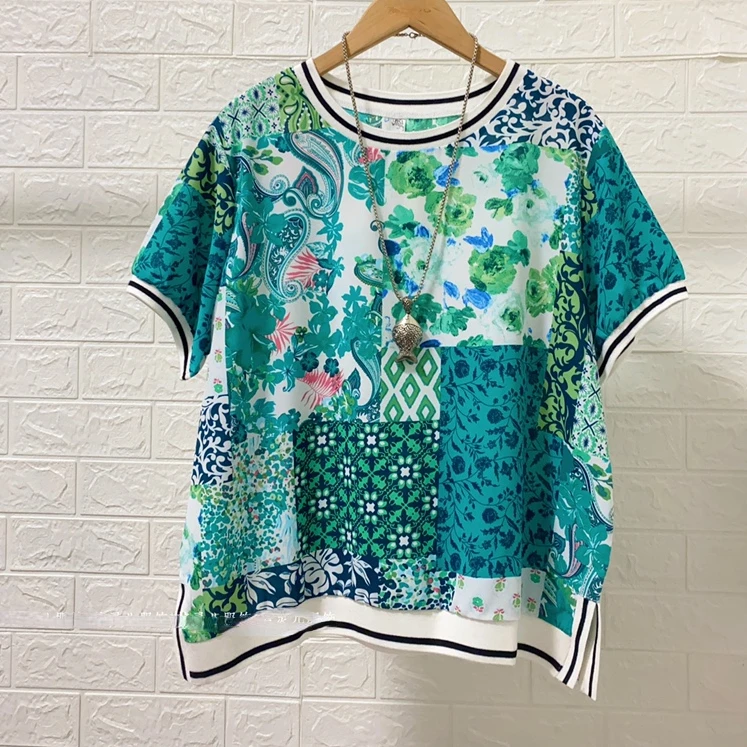 

womens tops and blouses short sleeve shirt women blusas rojas mujer blusas de mujer Print O-Neck blusas