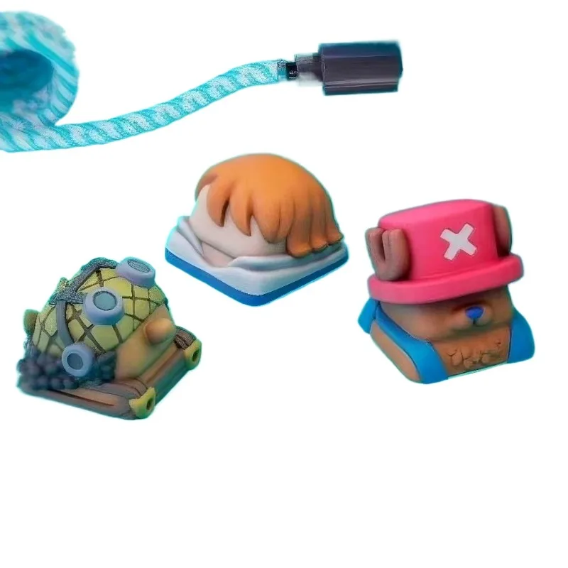 Фото One Piece Chopper Nami аниме мультфильм милые 3D колпачки для клавиш креативные персонализированные механические украшения для клавиатуры колпачки подарок оптовая продажа №2