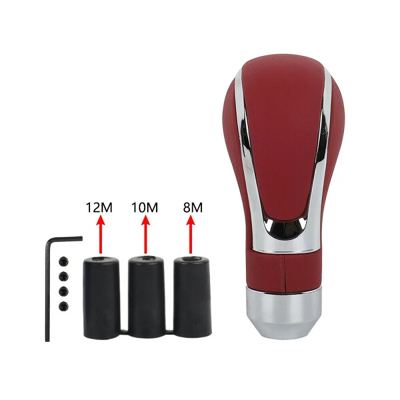 

Universal Red PVC Leather Automatic Drive Car Gear Shift Leather Knob Upgrade Your Driving Feeling Shifter Lever Stick