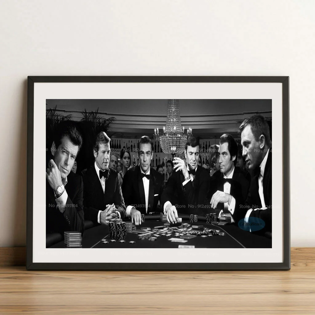 Настенный покер в казино Джеймс Бонд Классический кинотеатр Картина на холсте