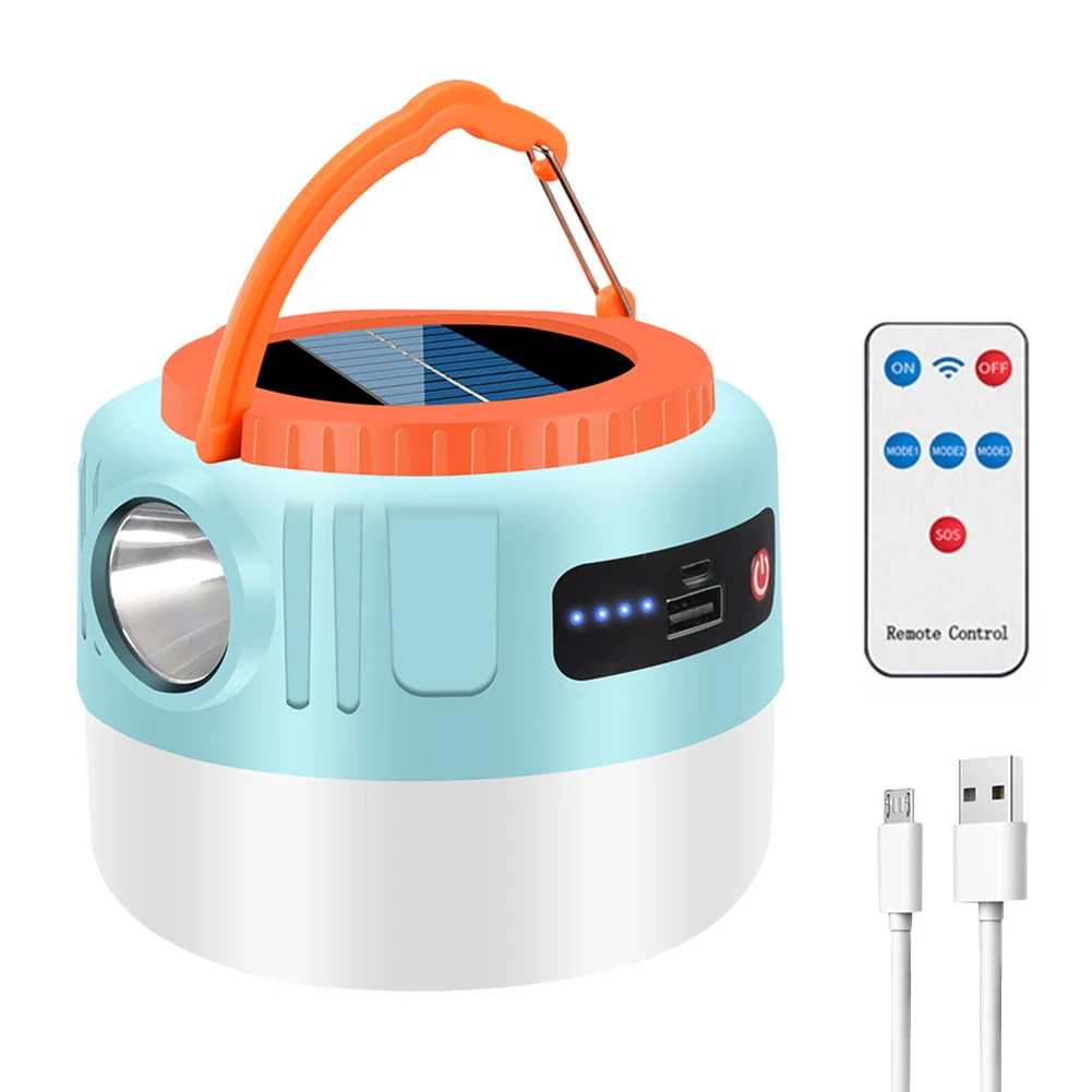 

Tent Lamp LED Lantern Multifunctional Camping Lantern Flashlight USB Rechargeable 6 Modes Solar Emergency Light Night Fishing
