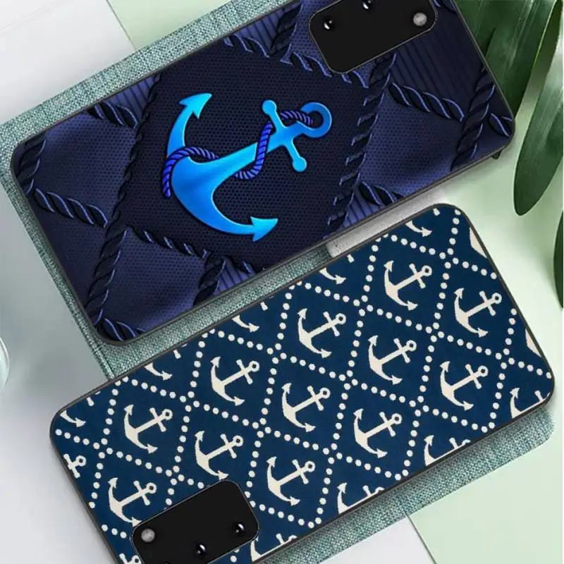 

Stripes Anchor Boat Ship Wheel Phone Case for Samsung S10 21 20 9 8 plus lite S20 UlTRA 7edge