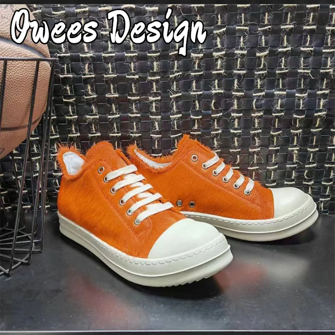 Кроссовки omenin из конской кожи повседневные туфли на шнуровке плоская подошва