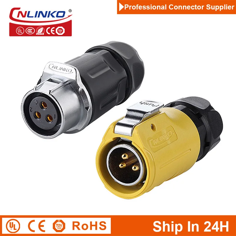 

Cnlinko LP20 Waterproof 3Pin M20 Aviation Quick-Lock Docking Wire Joint Plug Power Line Connector for Visual Security Camera LED