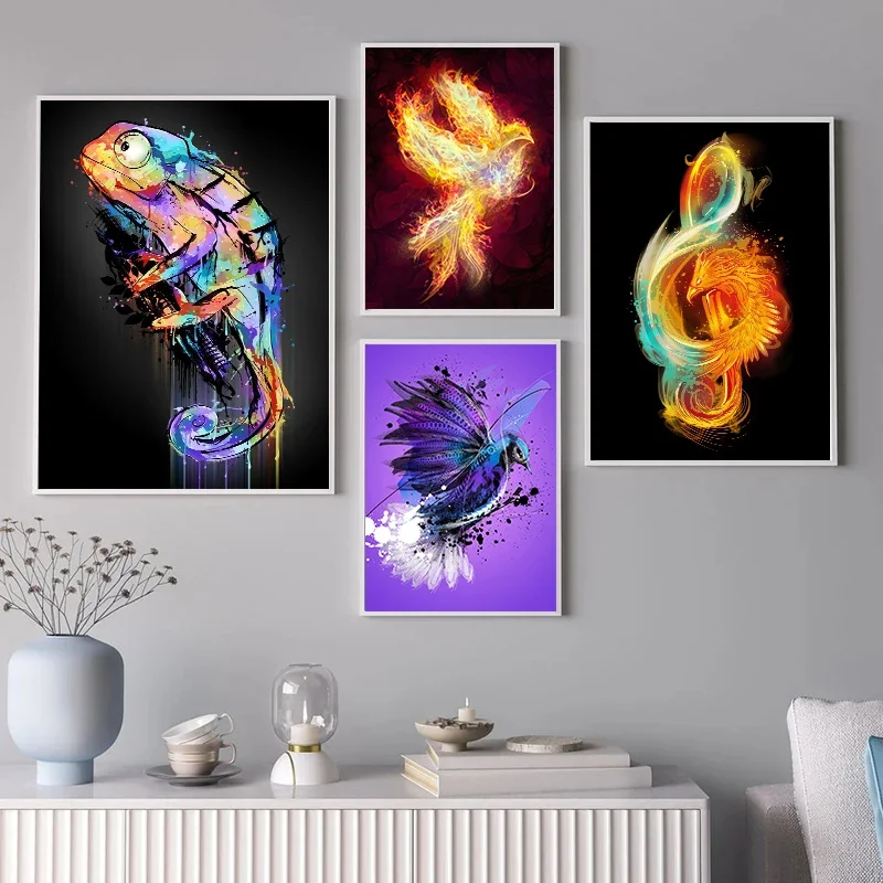 

Surreal Nature Phoenix Bluejay плакат-Хамелеон холст живопись абстрактная фотография для гостиной домашний декор