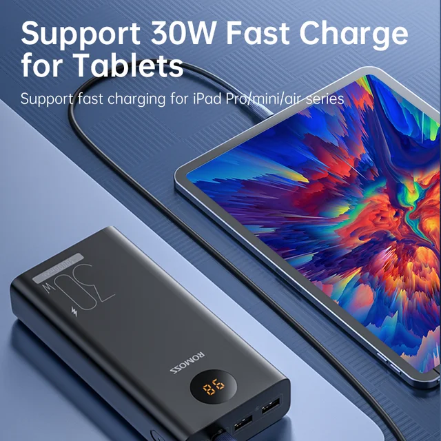 Romoss Power Bank 30000mAh 30W 22.5W Fast Charge USB C Portable Charger 30000 Powerbank External Battery For Xiaomi 13 iPhone 2