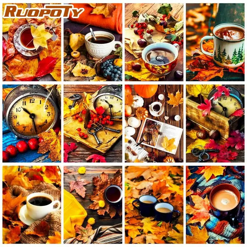 

RUOPOTY Diamond Embroidery Complete Kit 5D Diamond Painting Coffee Cup Mosaic Cross Stitch Handicraft Bedroom Decor