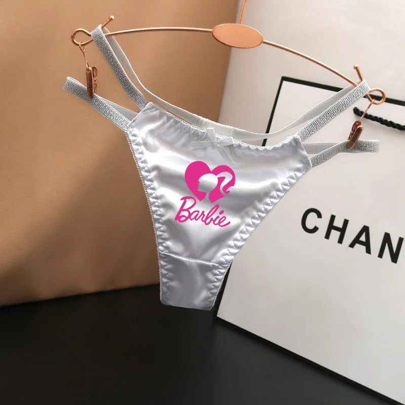 Атласные шелковистые трусики BARBIE с вырезами модные женские сексуальные стринги