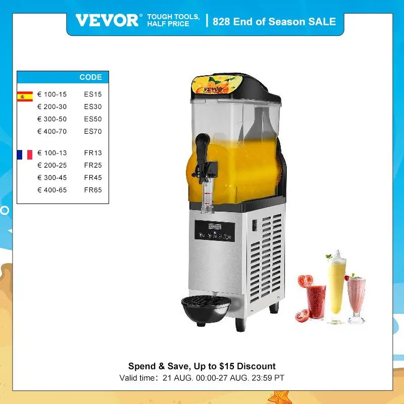 VEVOR 12L Commercial Slush Granita Machine Slushies maker Ju