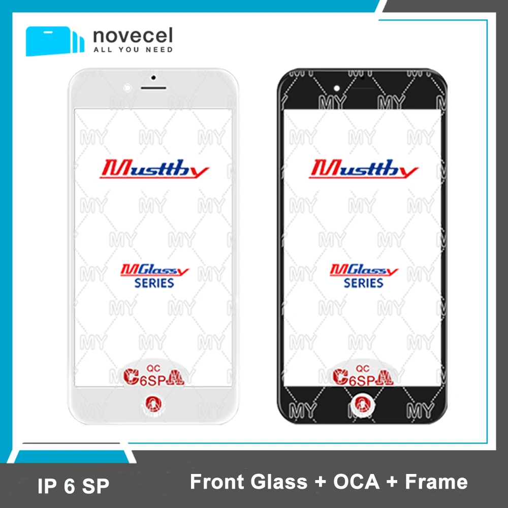 

Novecel оптовая продажа 3 в 1 защитное стекло с OCA клеем и рамкой для iPhone 6sp Ремонт Замена