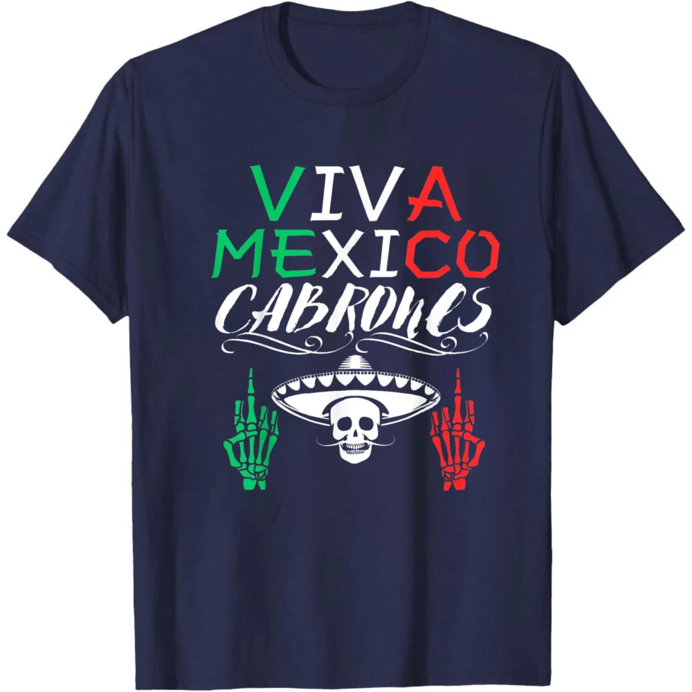 Фото Футболка унисекс Viva Mexico Cabrones с мексиканским флагом ко Дню независимости, высококачественный хлопок, мужская одежда в готическом стиле с узорами №5
