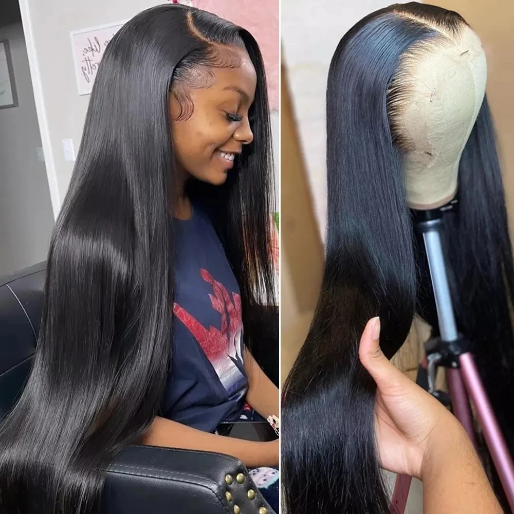 30 Inch Hd Transparent Straight Lace Frontal Wig For Women 180% Pre Plucked 4x4 Lace Closure Wigs 13x4 13x6 Lace Frontal Wig