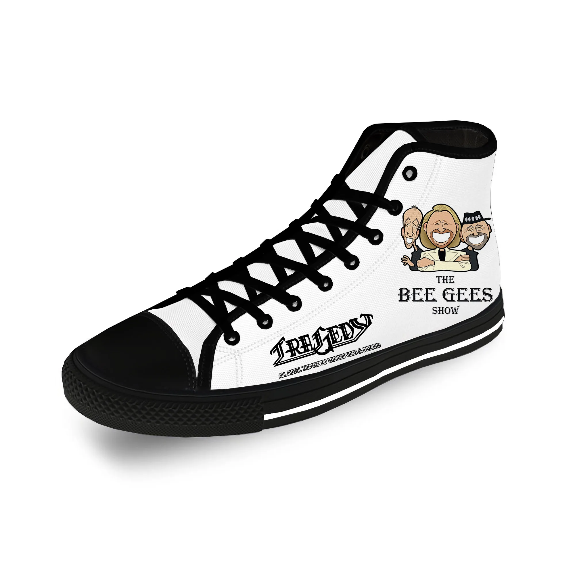 

Rock Band Gees Hot Bee Cool Casual Cloth Fashion 3D Print High Top Canvas Shoes Men Women Lightweight Breathable Sneakers