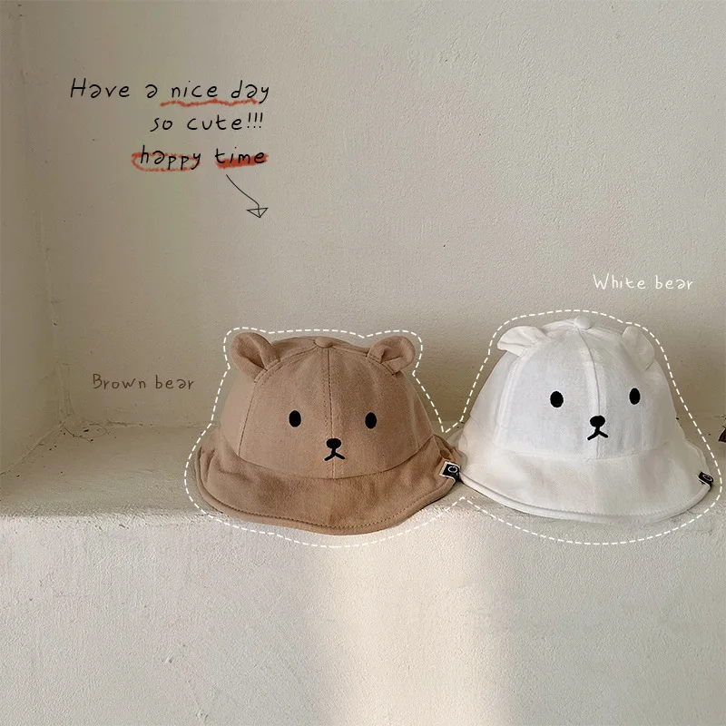

Baby Bucket Hat Spring Summer Boy Outdoor Cap Cute Cartoon Newborn Cap Solid Color Toddler Kids Girl Sun Hats Baby Accessories