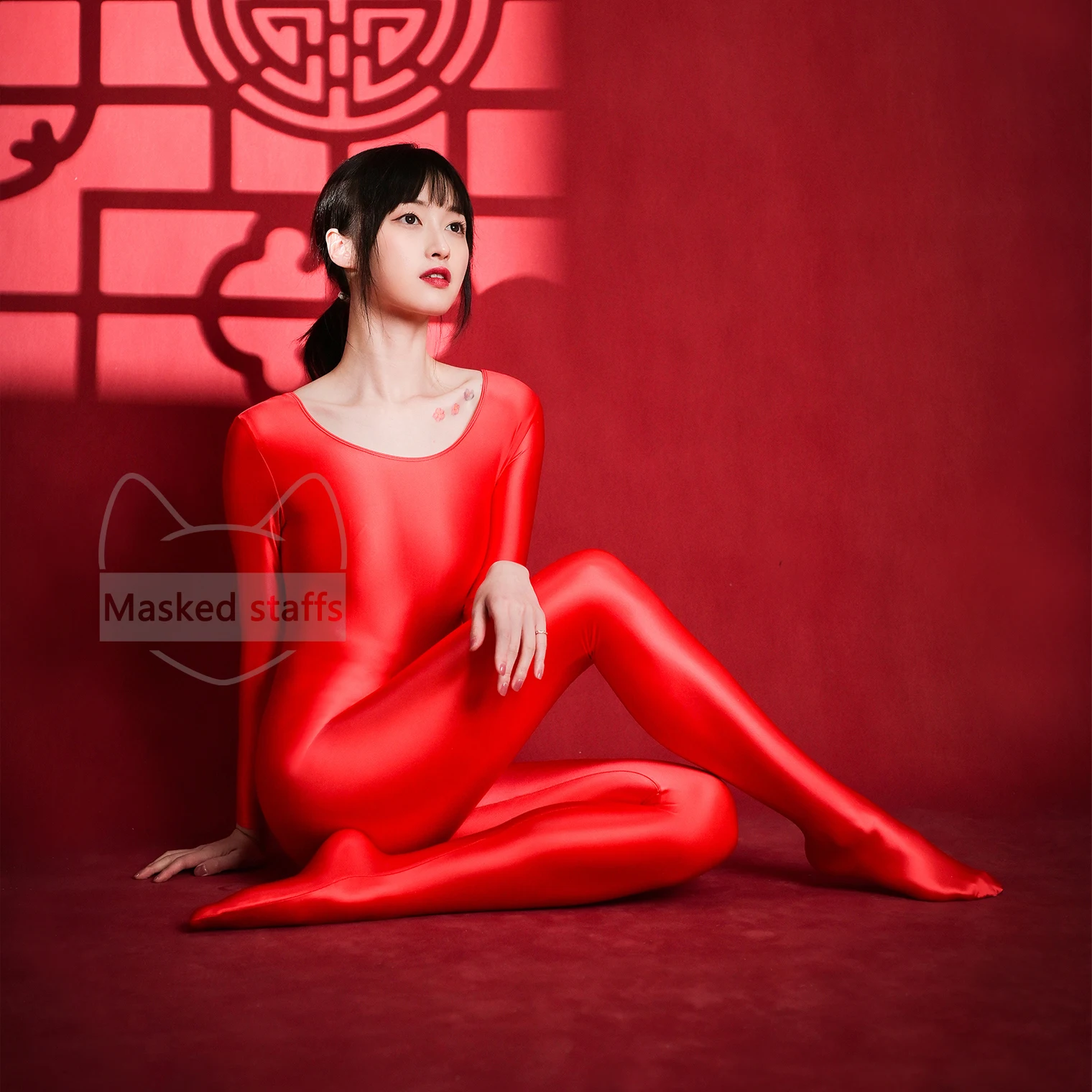 Women's Sexy Shiny Bodysuit Tight-fitting Oil glossy Overalls Yoga Zentai Suits Casual Sport Tights Catsuits Jumpsuits MJINM