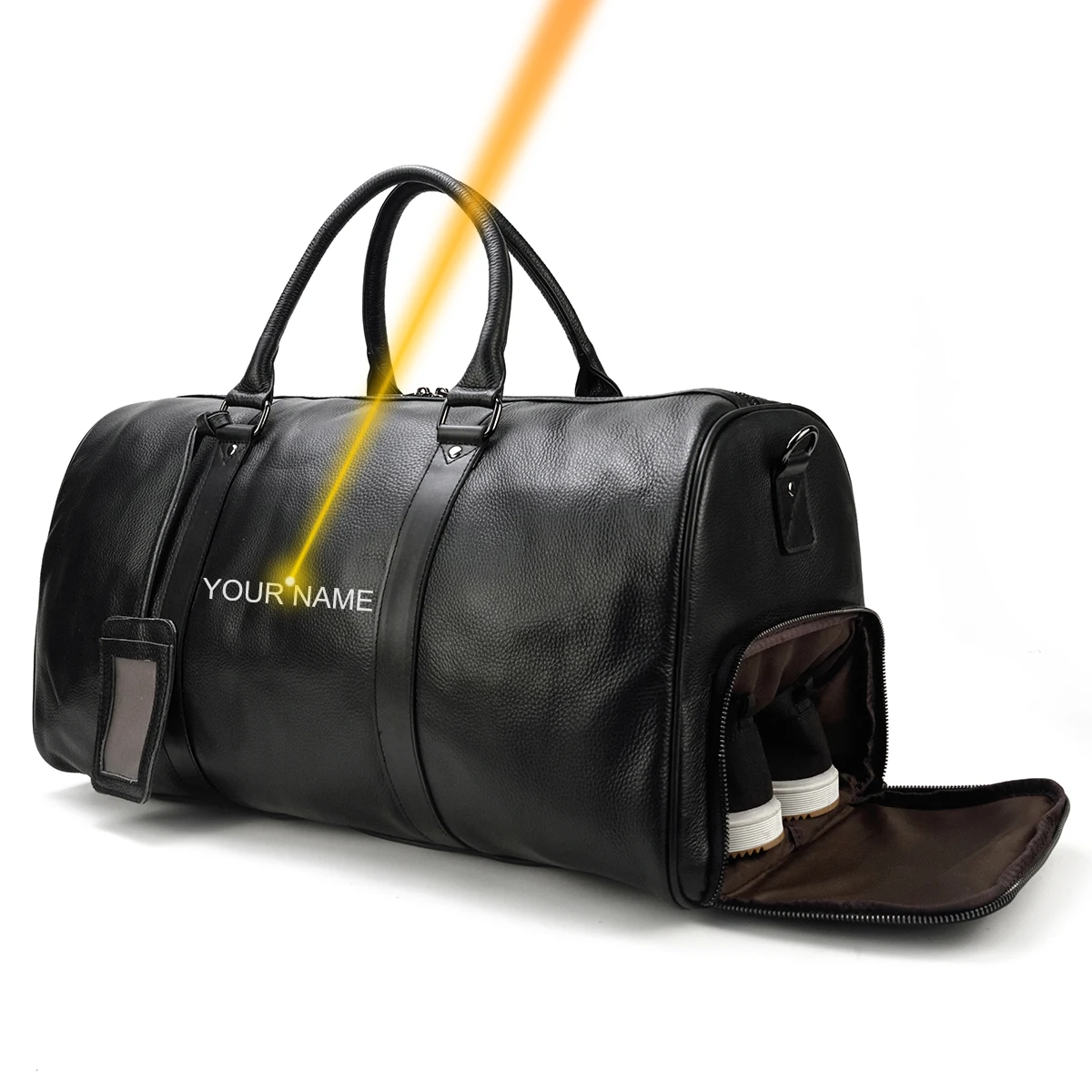 Luufan Big Men's Travel Bag Soft Genuine Leather Black Travel Duffel Male Carry On Luggage Weekend Bag Man Large Shoulder Bag
