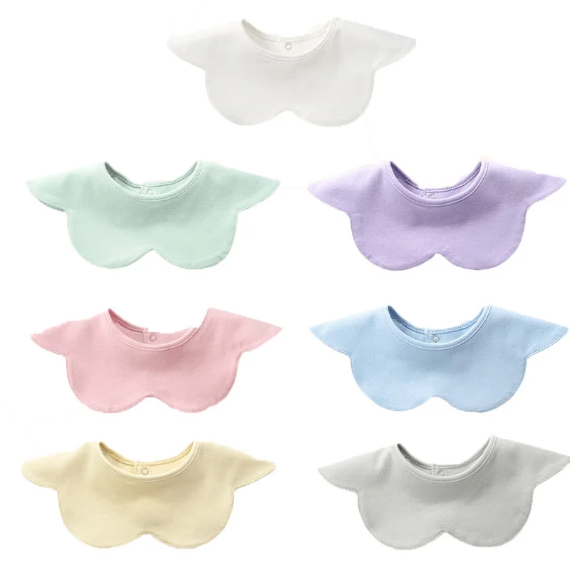 

Baby Nursing Bibs Children Boys Girls Cotton Soft Absorbent Apron Cute Petal Scarf Newborn Burp Cloth 360 Degree Saliva Bib