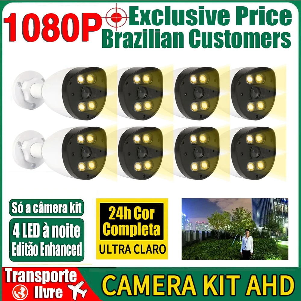 

1080P 8CH CCTV комплект камеры AHD 24H полный цвет ночное видение 2 Мп HD наружная уличная светящаяся водонепроницаемая IP66 мониторная система безопасности