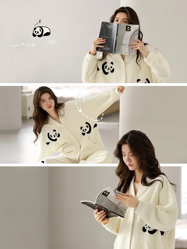 Японские пижамы из кораллового флиса GP осенне-зимние женские 2024 новая