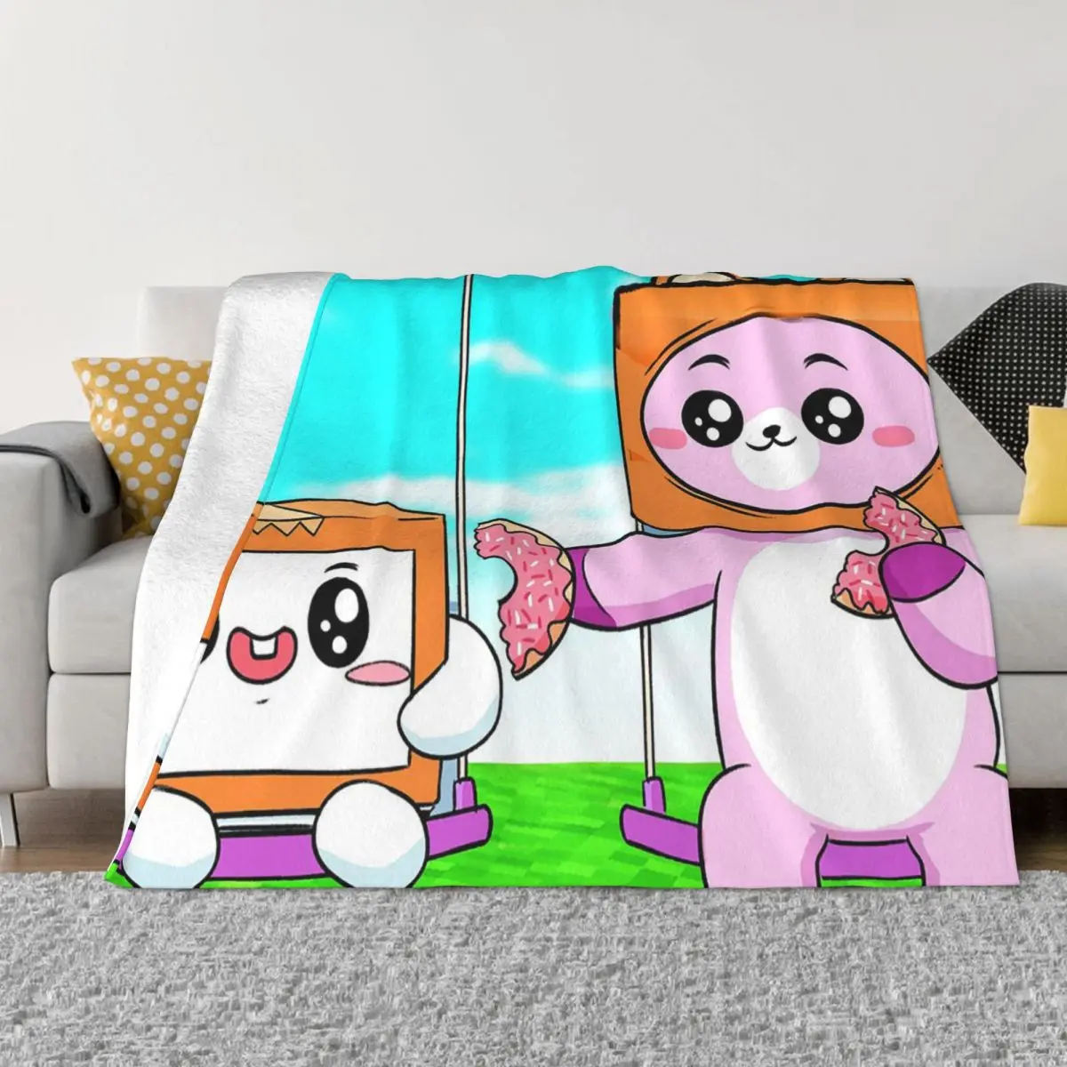 

Boxy Foxy Rocky Blanket Velvet Summer Air Conditioning Cute Lankybox Cartoon Warm Throw Blanket for Sofa Car Bedding Throws
