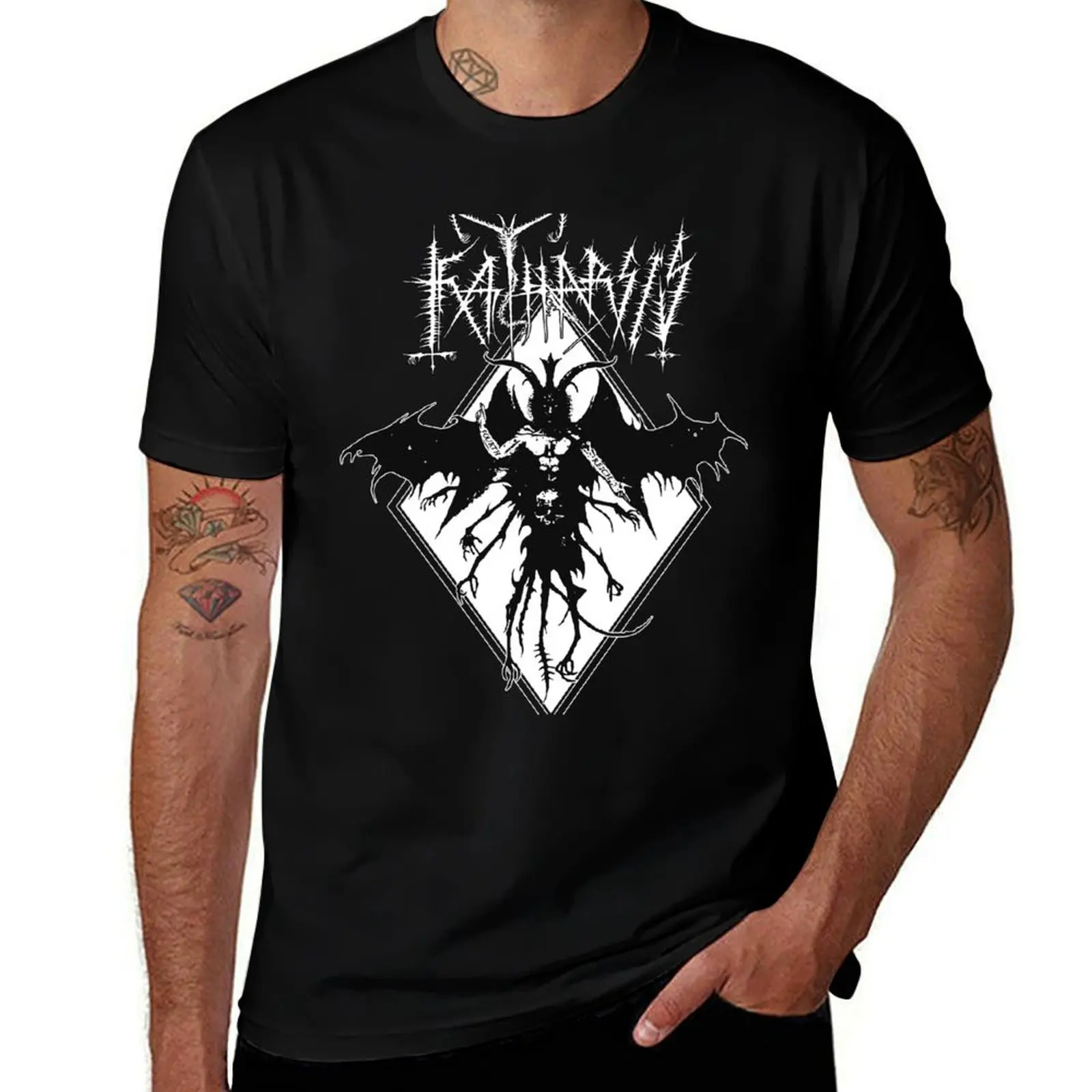 Фото Футболка KATHARSIS BAND MERCH, свободная повседневная футболка с короткими рукавами №1