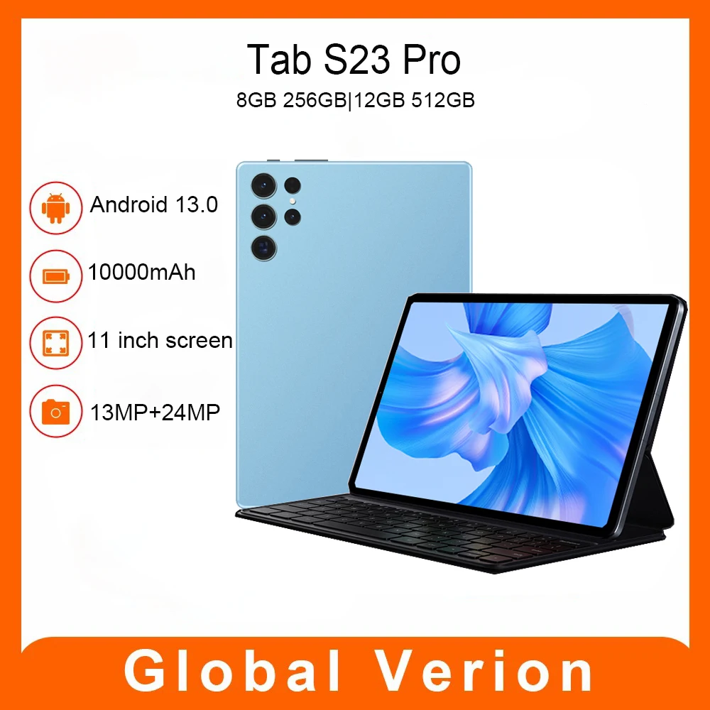2023 Tab S23 Pro Android 13.0 Tablet Snapdragon 888 10000mAh