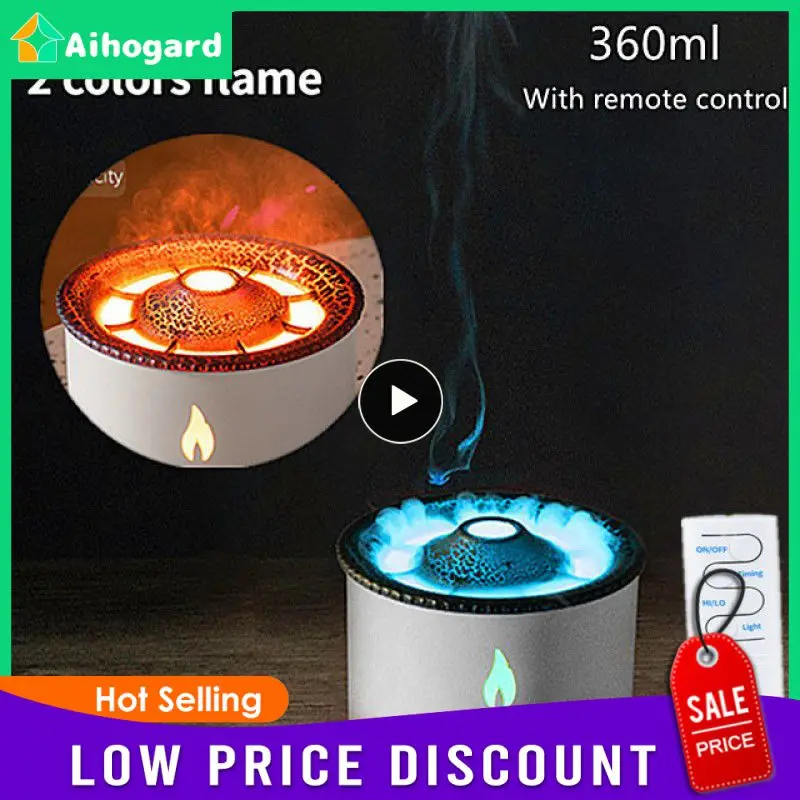 

Air Humidifier With Smoke Ring Household Night Light Lamp Essential Oil Flame Aromatherapy Essential Oil Automatic Sprayer Usb