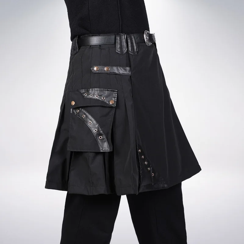 Юбка Мужская шотландская с разрезом по бокам ретро-стиль килт Делюкс клетка