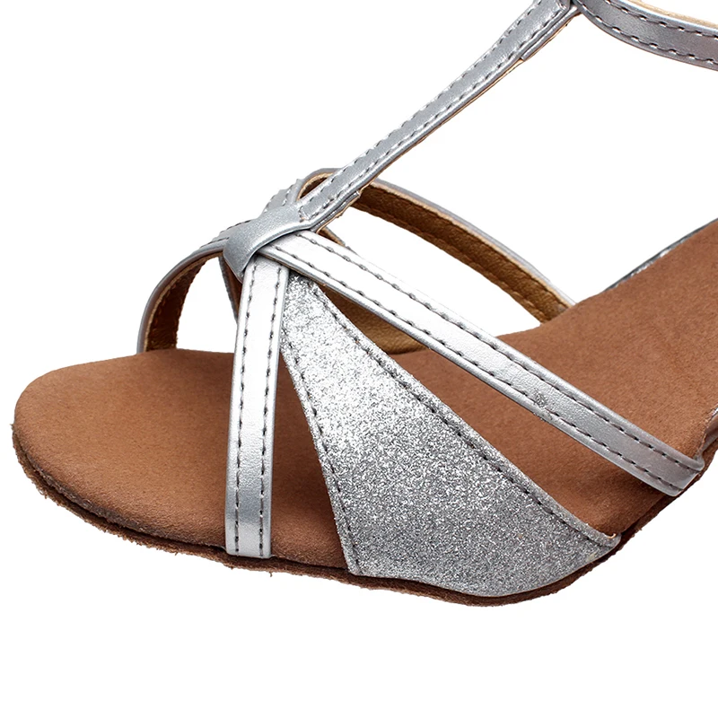 New Ballroom Dance Shoes Women Latin Dance Shoes Tango Soft Sole Jazz Shoes Girls Salsa Shoes 5.5/7.5cm Practice Sandals