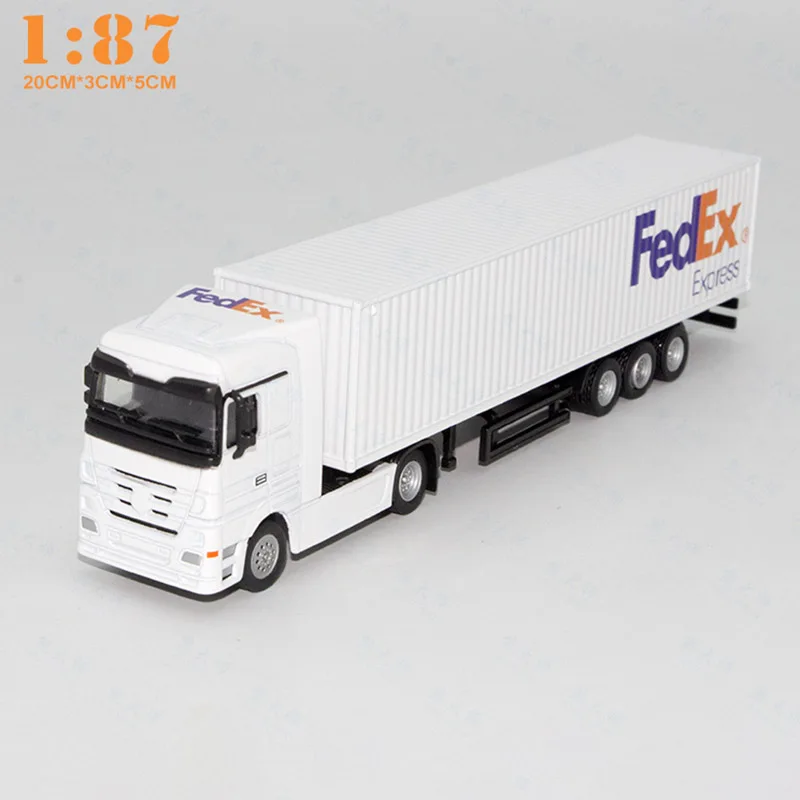 1:87 Scale Model Diecast Simulation Replica FedEx Container Truck Vehicle Transporter Trailer Toys For Collection Gifts Fans