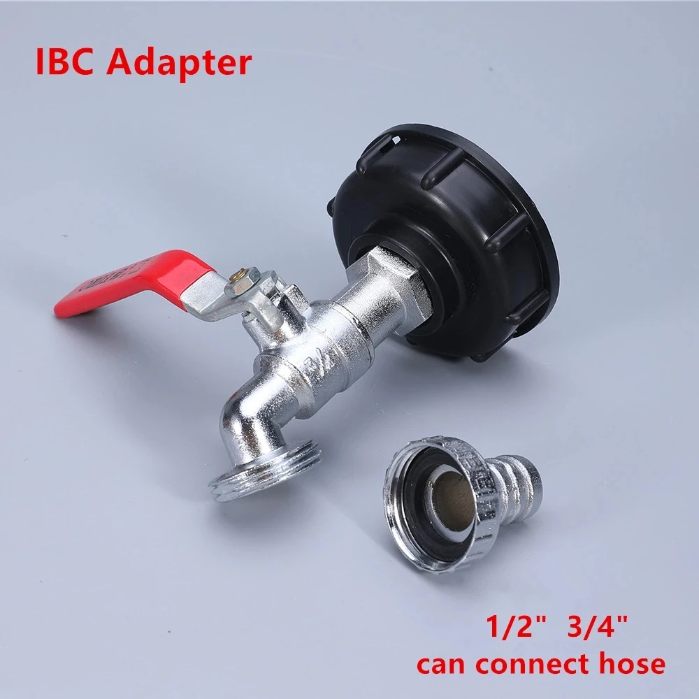 

Прочный переходник для крана резервуара IBC S60 * 6, грубая резьба до 1/2 дюйма, 3/4 дюйма, сменный соединитель для воды, фитинг клапана