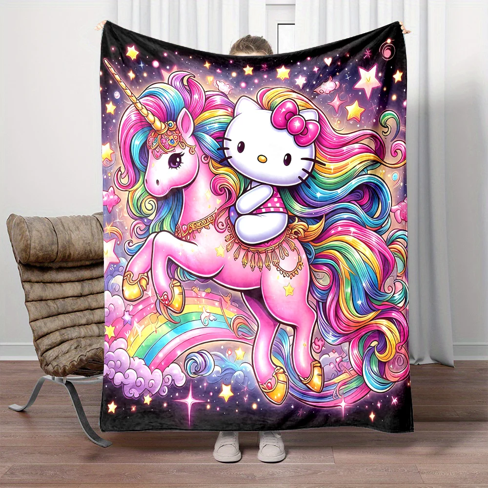 6-размерное одеяло Sanrio с рисунком Hello Kitty теплое мягкое пушистое для детей и