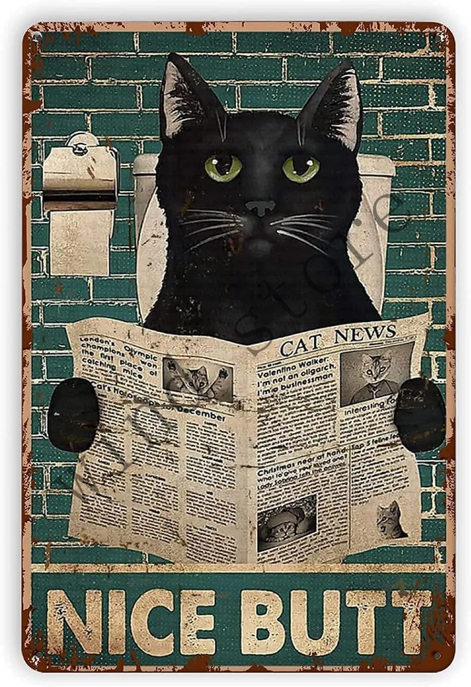 

Metal Tin Sign, pet signs，Nice Butt-cute And Funny Animals Retro Poster Bar Tin Sign, Coffee, Garage, Man Cave Wall Decoration