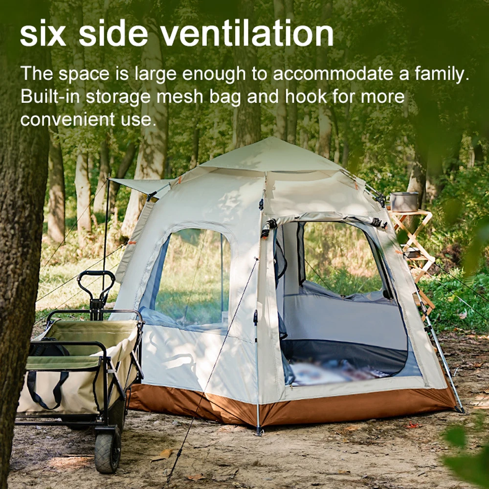 

Автоматическая быстрооткрывающаяся палатка для семейного пикника, водонепроницаемая Солнечная водонепроницаемая палатка, уличная палатк...