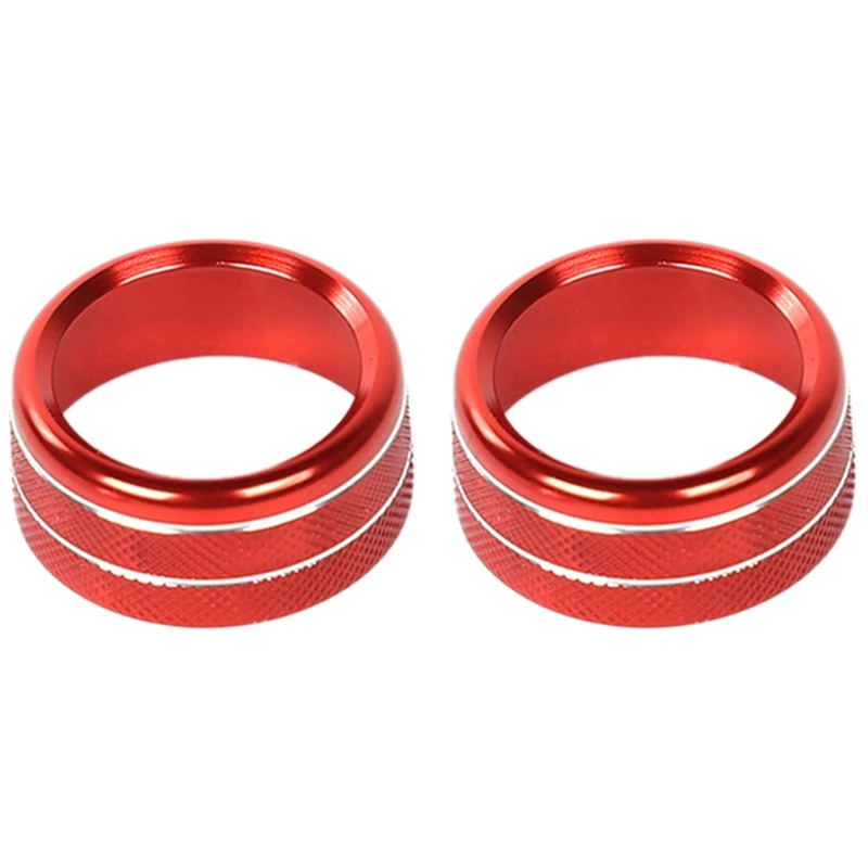 

2X Car Rearview Mirror Control Adjustment Switch Trim Ring Cover Aluminium Accessories For Ford Mustang 2009-2013 Red