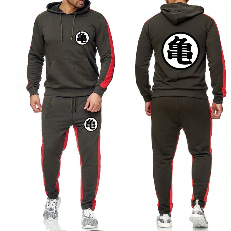 

Men's Sportswear Anime Tracksuit Men Set Letter Sportswear Sweatsuit Male Sweat Track Suit Jacket Hoodie with Pants Large Size