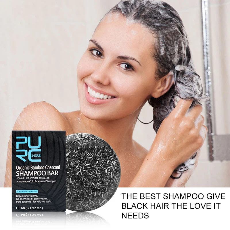 Bamboo Charcoal Solid Shampoo Soap Cleaning Dandruff Smooth Hair Removing Foam Rich Refreshing Degreasing Nourishing Scalp