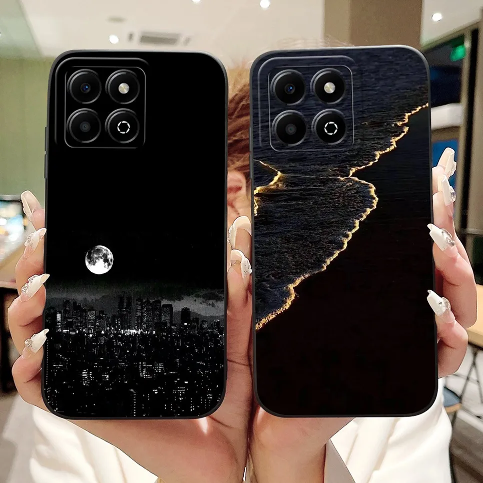 Фото Защитный чехол для телефона с камерой для Honor X6B JDY-LX1 Funda в клетку Moon Night Sky, жидкая силиконовая мягкая задняя крышка ItelA05s 6,6 дюйма №3