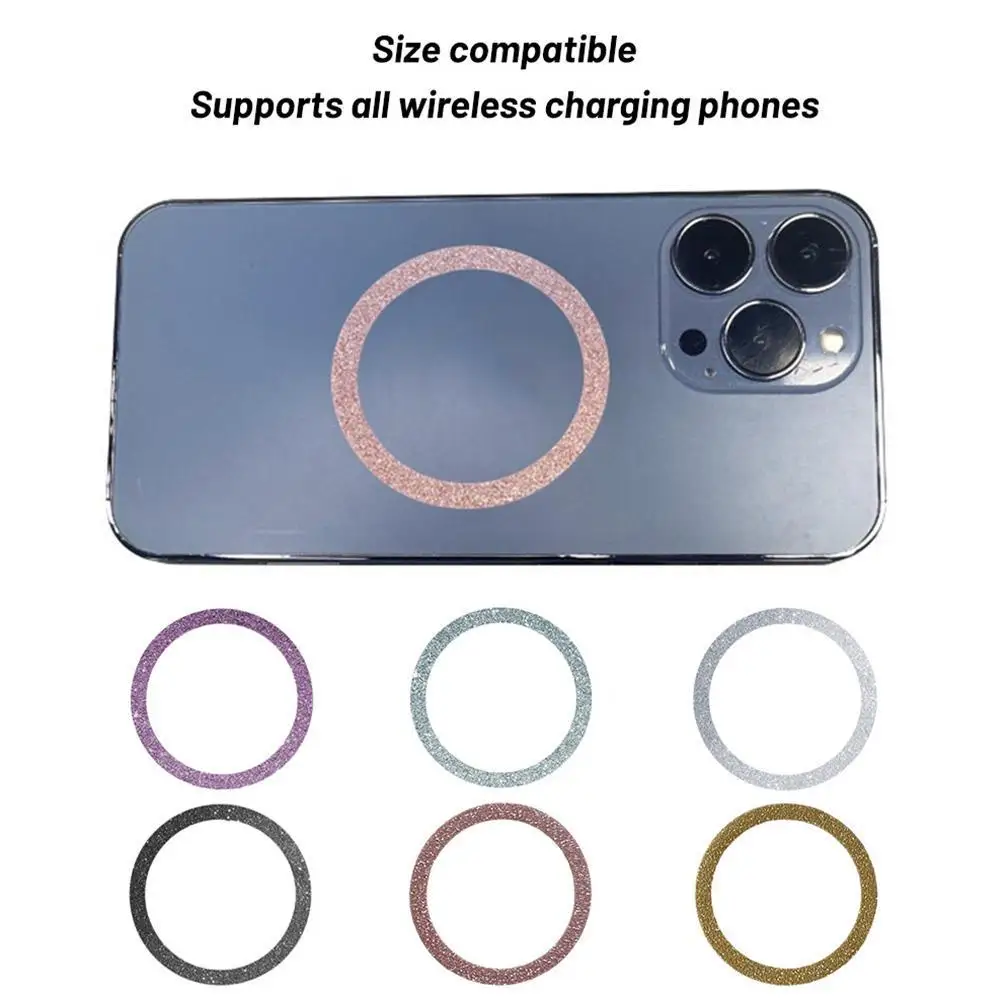 Блестящая Магнитная пластина металлический стикер чехол для Magsafe IPhone 14 13 12 15 11 Pro