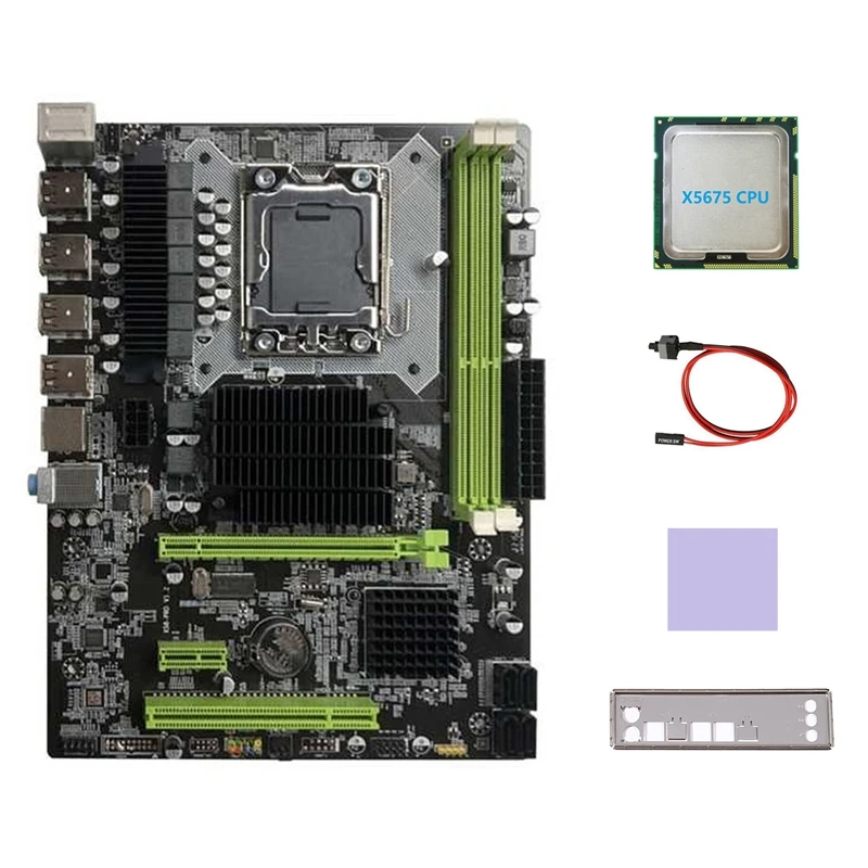 

Материнская плата X58 LGA1366 с поддержкой процессора XEON серии X5650 X5670 с процессором X5675 + кабель переключателя + термоподушка