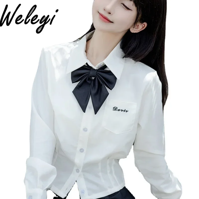 Милая женская рубашка joo Kei Корейская летняя модель 2024 года цвет голубой с