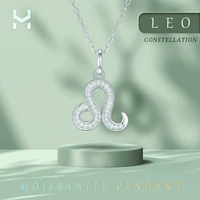 constellation leo 925 sterling silver moissanite pendant lab diamond necklace for women jewelry wholesale