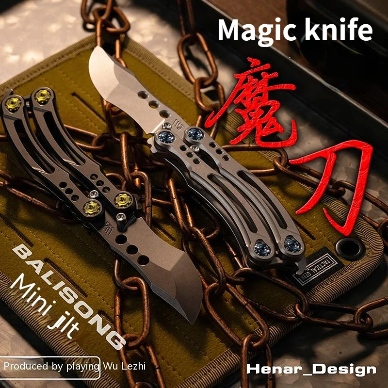 

WANWU EDC Qujing Magic Knife Butterfly Flip Play My Music Zhi EDC Titanium Alloy Practice Blade Toys Multifunctional Outdoor